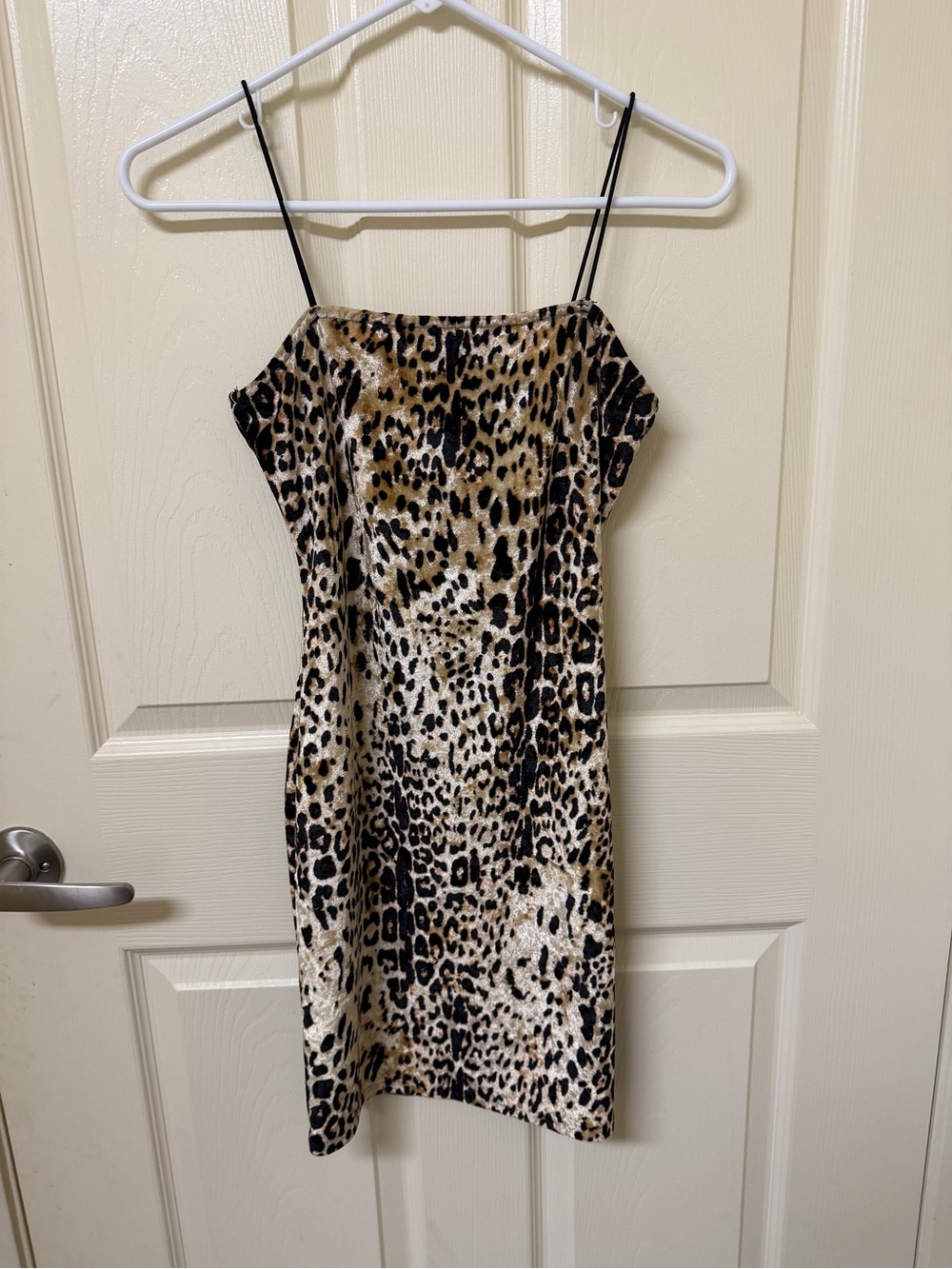 Leopard Print Slip Dress with Thin Straps